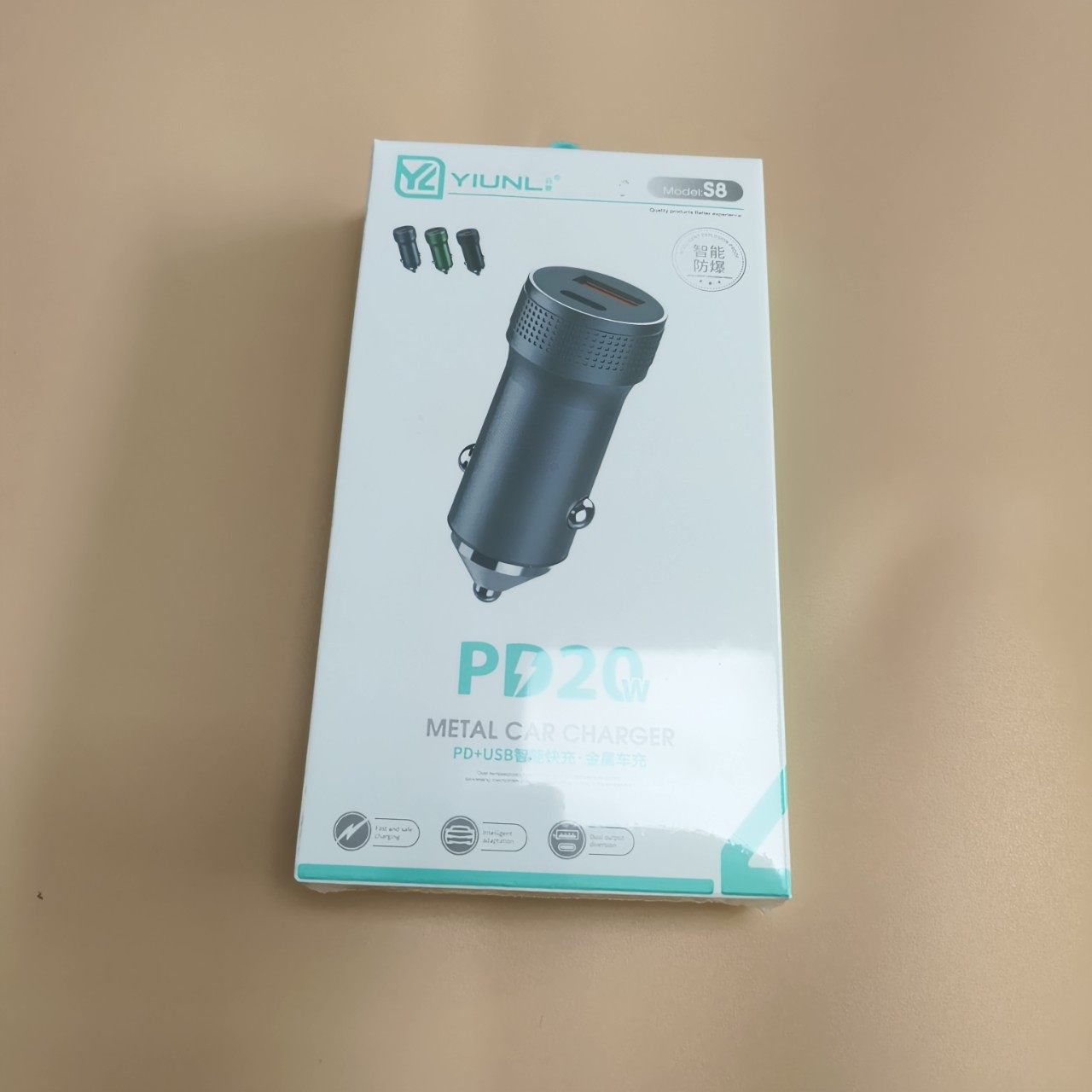 Metal Car Charger USB Plus Pd Fast Charge 20W Charging Suitable for Android 2.4A Car Charger A+C Car Charger