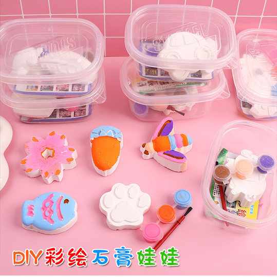 Plaster doll painted graffiti creative diy coloring plaster doll wholesale stall children's toy gift