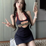 Спортивное американское платье-слинг, женское летнее платье pure desire hot girl, сексуальная облегающая юбка-мешок на бедрах, короткая юбка-топ на бретелях