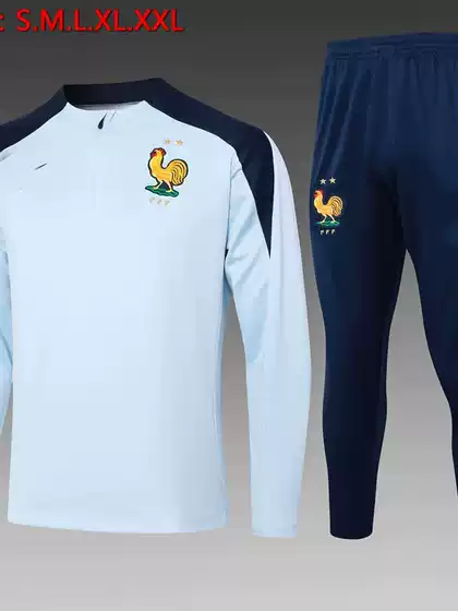 27 Long-Sleeved Half-Zip Football Training Set Real Madrid Arsenal Manchester City Brazil Argentina Germany Marseille Football Uniforms