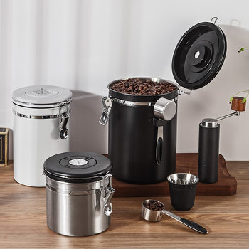 304 Stainless Steel Sealed Tank, Exhaust Valve Breathing Sealed Storage Tank, Cat Food and Dog Food Storage Tank 2.8L