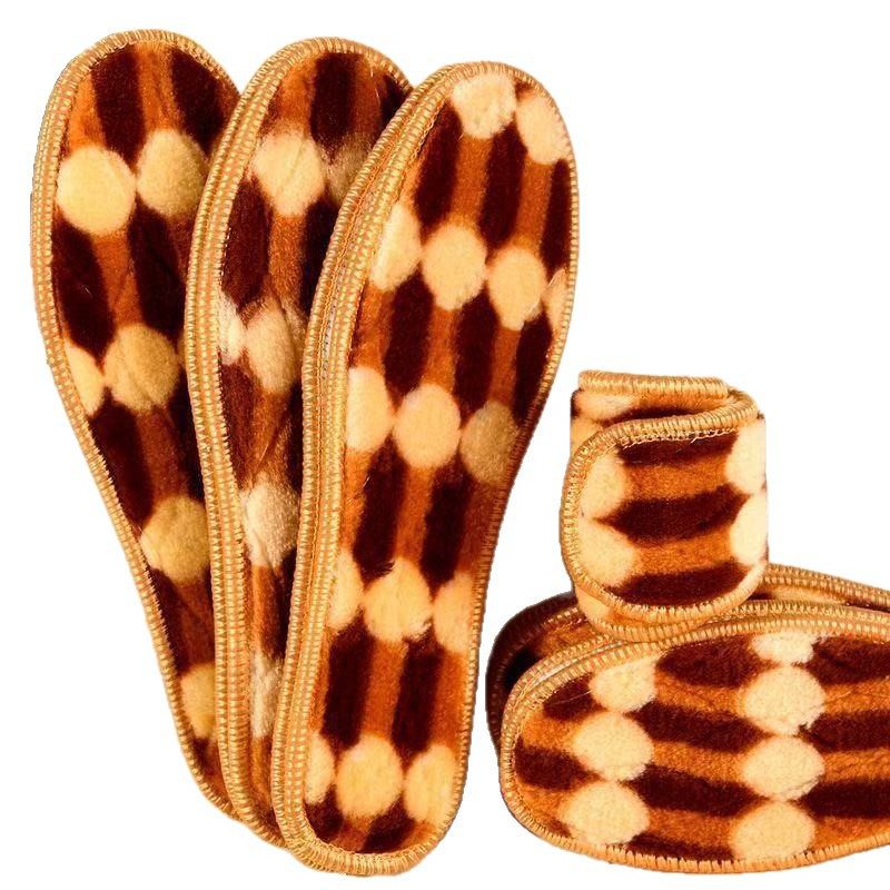 Winter Warm Fleece-Lined Thickeneded Deodorant Insoles Are Soft and Comfortable for Men and Women Sweat-Absorbent Breathable Plush Anti-Cold Cotton Insoles