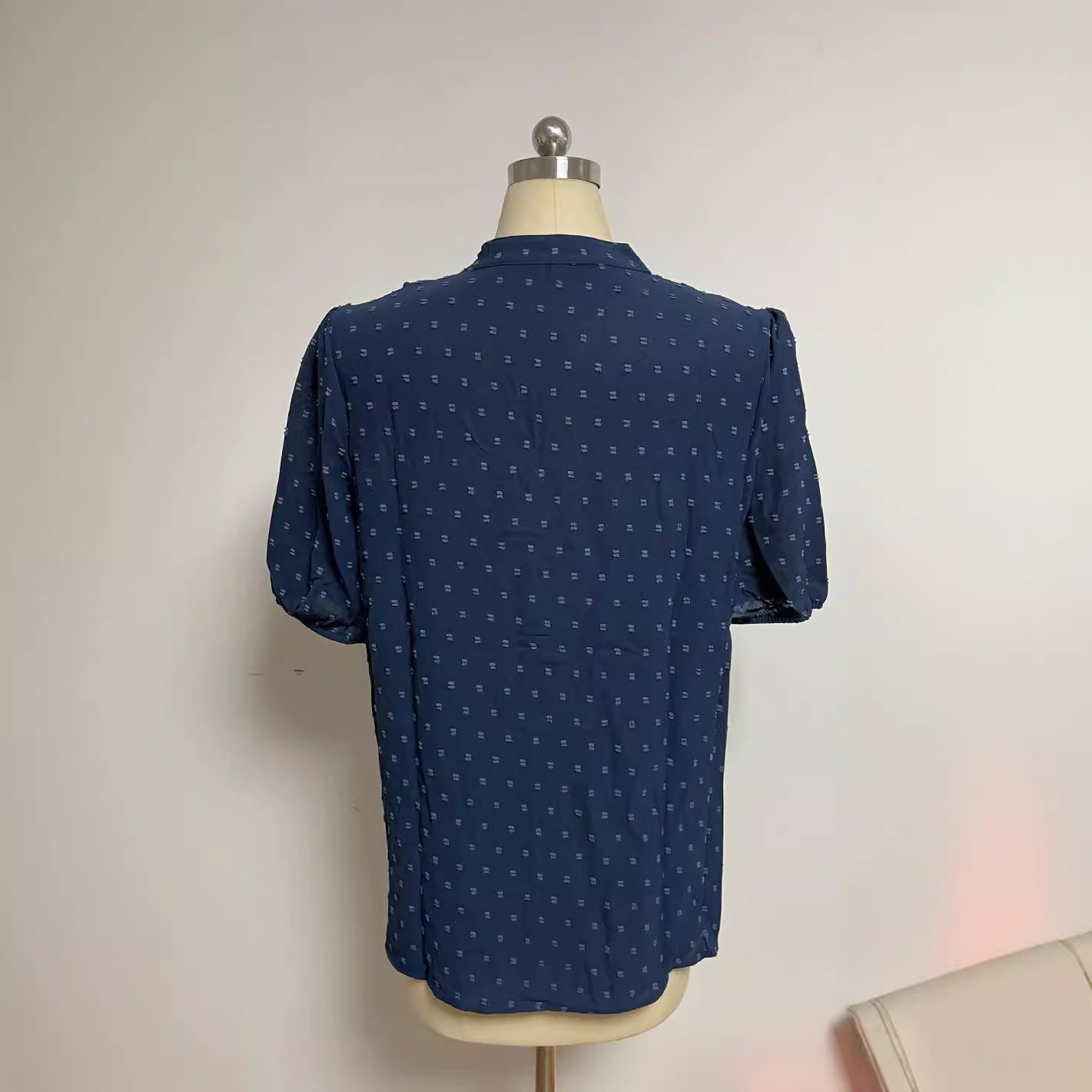 Womens Short Sleeve Button Up Shirt V Neck Trendy Design Summer Style Available for Wholesale
