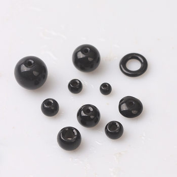 Black glass loose beads 5 6 8mm round beads handmade diy bracelet necklace rope finishing bead accessories wholesale