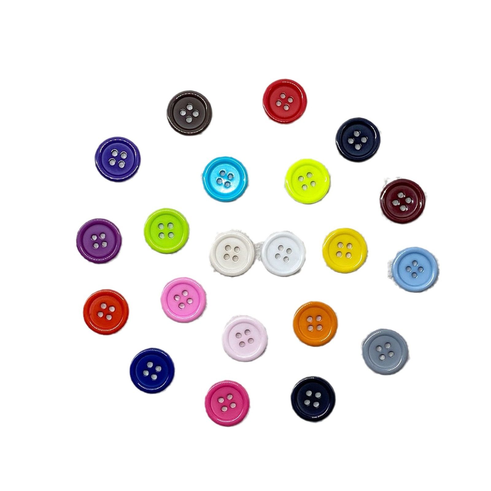 Four Eyes Color Thin Edge Resin Button Children's Wear Shirt Round Hand Sewn Button Thin Edge Four Eyes Children's Button Decorative Buckle