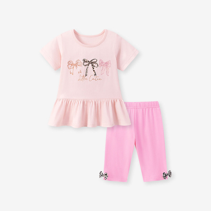 New Summer Girls' Set, [Style] Kids' Outfit, Cute Short-sleeve Baby Set
