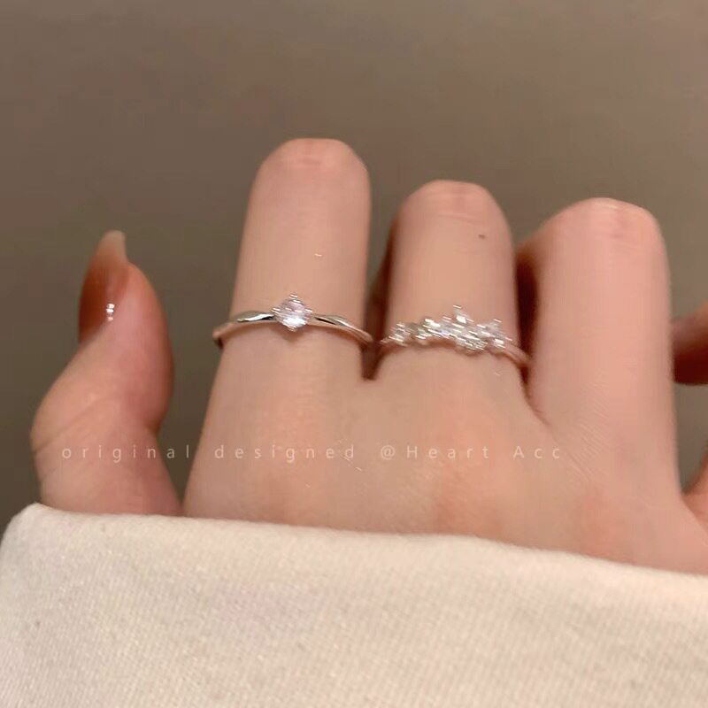 Butterfly Zircon Open Ring Women's 2024 New Explosive Cold Style Finger Ring Light Luxury Niche Design Sense Ring