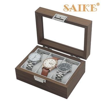 Spot wholesale black walnut wood 3 Watch storage gift box 3 Watch storage display box manufacturers