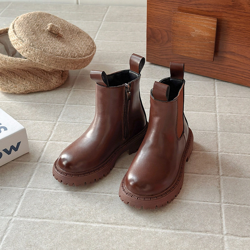 Children's Chelsea Boots Girls' Fashion Casual Boots Medium and Large Children's Low Boots
