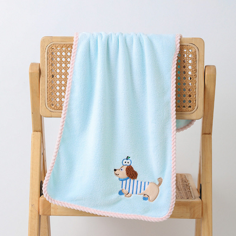 Cute Cartoon Apple Dachshund Household Towel Bath Towel suit Student Dormitory Coral Fleece Soft Absorbent Set Towel