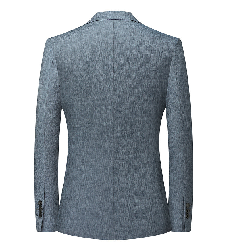 Áo blazer nam dáng ôm mỏng nhẹ mùa xuân thu, vải jacquard co giãn không cần ủi — Màu xanh, Màu xám