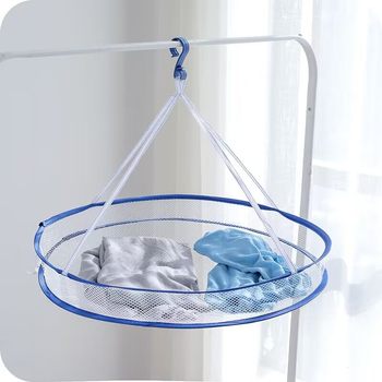 Factory clothes basket clothes net foldable clothes basket double-layer single-layer household windproof clothes net pocket wholesale