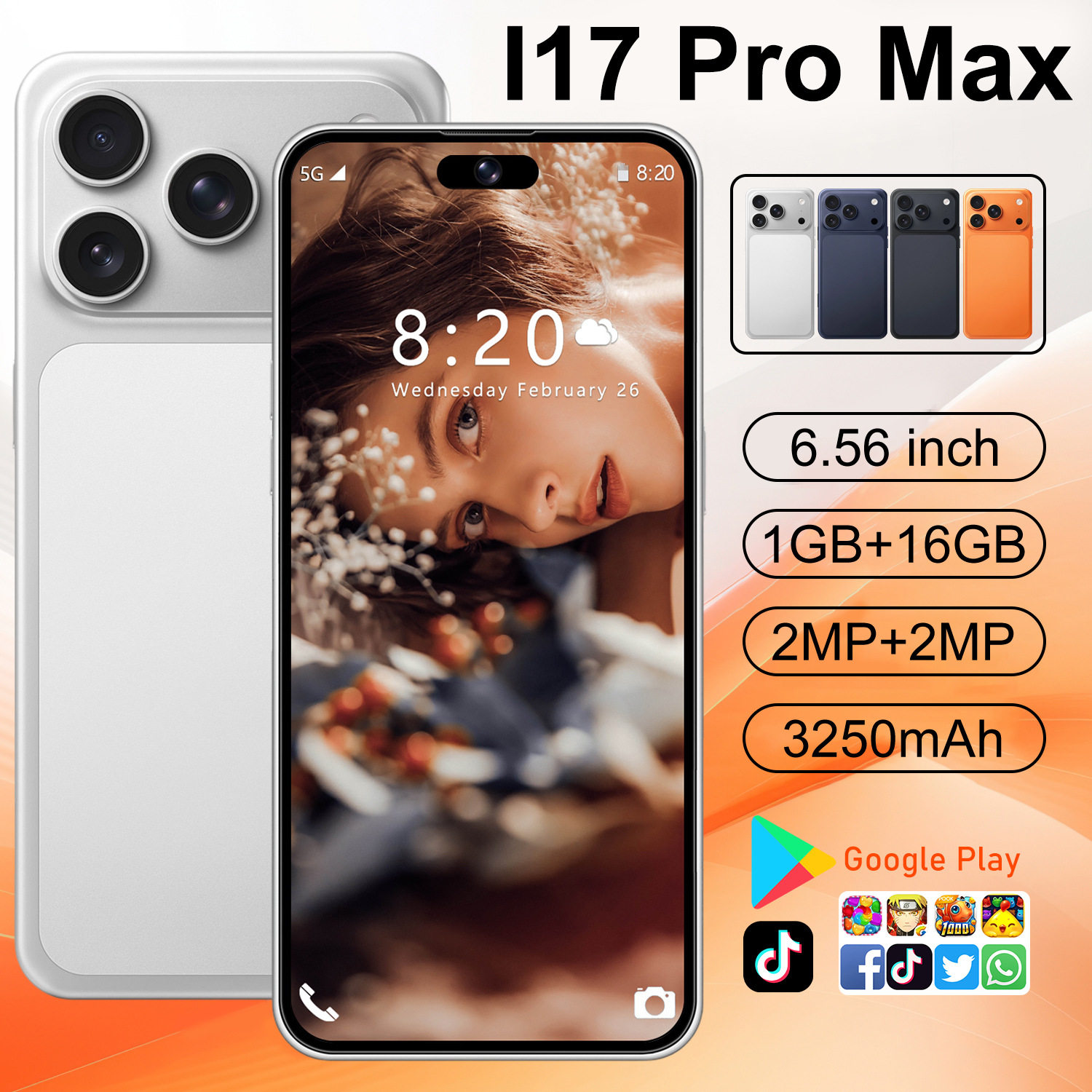 新款i17Promax跨境智能手机1+16G全新未拆封工厂直销低价批发代发