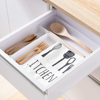 Kitchen Office Household Drawer Storage Box Drawer Inner Organizer Plaid Japanese-style Divider Divider Free Combination
