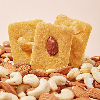 Bibi Zan Nut Cookies Almond Cashew Coconut Chip Shortbread Pastry Snack Leisure Food