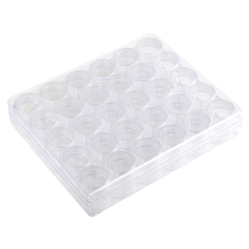 Nail tools storage box 30 grid transparent independent acrylic jewelry storage box glitter sequins bottle wholesale