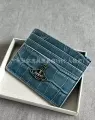 Blue crocodile pattern card holder