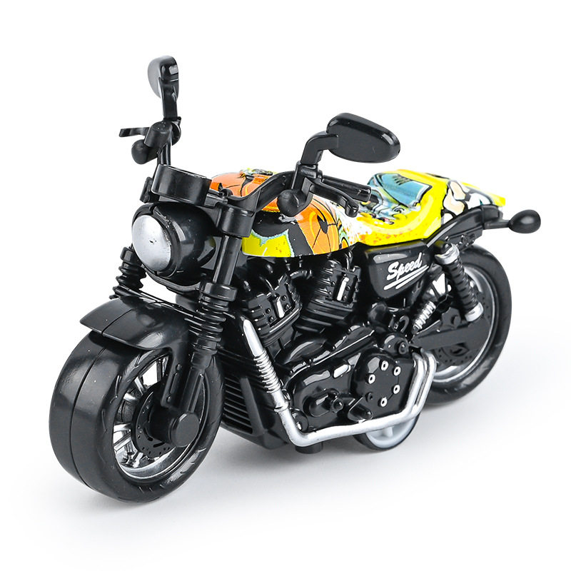 跨境代发儿童玩具男孩宝宝仿真合金摩托车摆件钥匙扣模型玩具车子