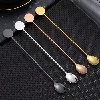 Xingba style spoon genuine goods round brand coffee spoon 304 stainless steel stirring rod long handle bar spoon new spoon ice spoon
