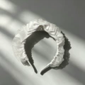 White Striped Bow Headband LL62-02
