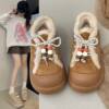 Furry Fur Integrated Thickeneded 2025 Thick-Soled Autumn and Winter Korean Style Fleece-Lined Retro New Birkenstock Shoes Snow Boots for Women