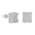 A pair of silver earrings