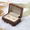 Creative Simple Rectangular Solid Wood Ring Storage Box Retro Black Walnut Ring Proposal Ring Box Jewelry Box