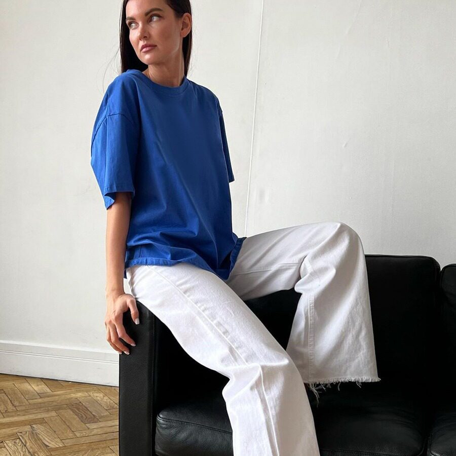 Womens Loose Fit Solid Color Short Sleeve Cotton T Shirt Casual Style Versatile Comfortable Wholesale Available