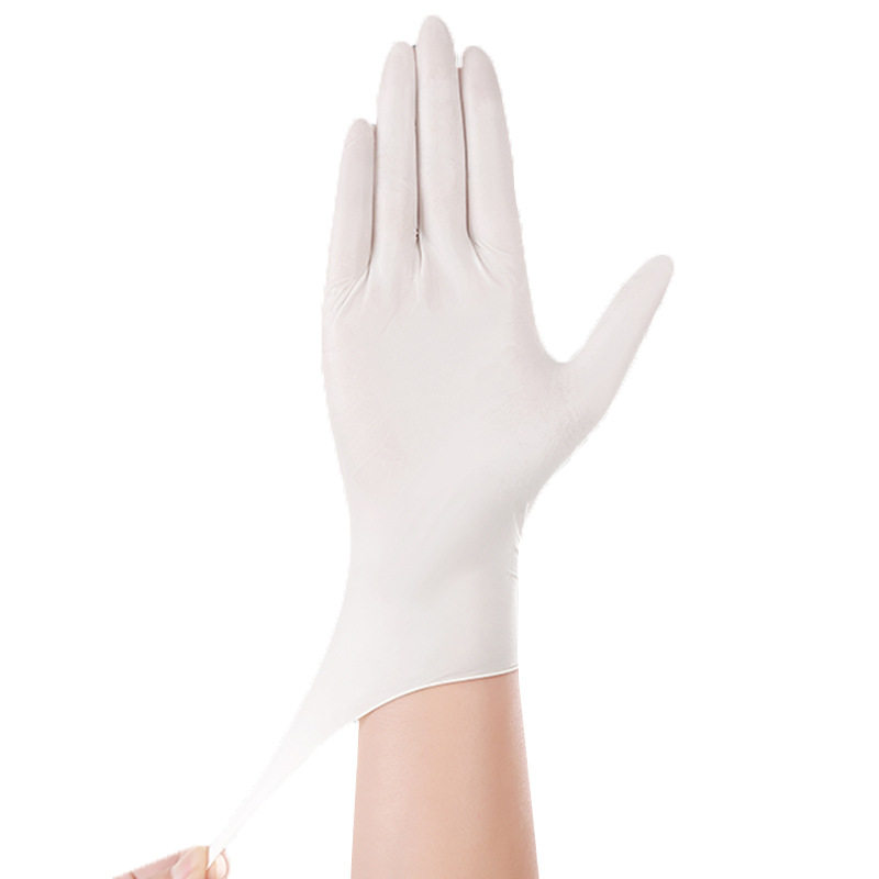 White disposable latex gloves food baking inspection household experiment wear-resistant rubber gloves in stock wholesale