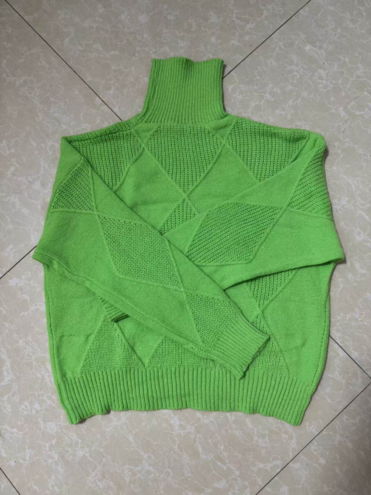 高领毛衣女士2025新款秋冬拼接加厚宽松外穿毛衣针织衫内搭打底衫