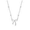 Small Cut Out Bow Pendant Necklace, Simple, Fresh, Sweet and Cute Clavicle Chain, Fashionable Bead Chain Jewelry for Women