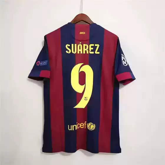 14-15 Barcelona jersey classic vintage jacket No. 9 Suarez No. 11 Neymar vintage football suit