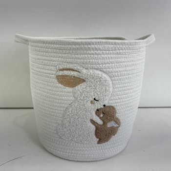 Cartoon Cotton Rope Woven Basket Storage Bin for Storing Clothes, Laundry, Home Use, Large Capacity Woven Wholesale Storage