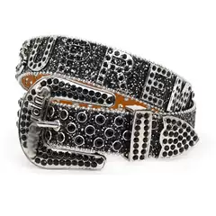 Belt Men's Flash Belt High-grade Rhinestone Belt Men's Punk Fashion Trend Letter supreme Belt Men's