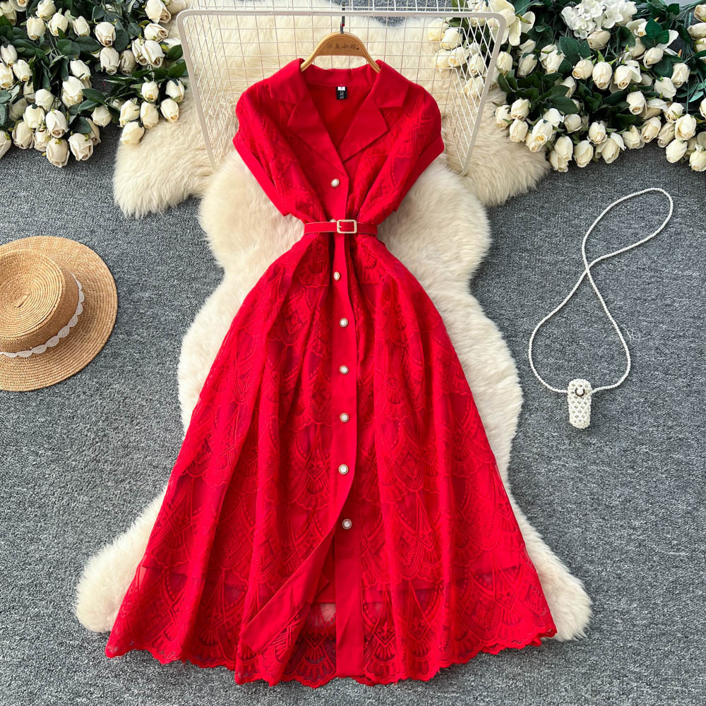 Lace Dress for Women Elegant Embroidery Unique Design Summer Style Perfect for Formal Events Wholesale Available