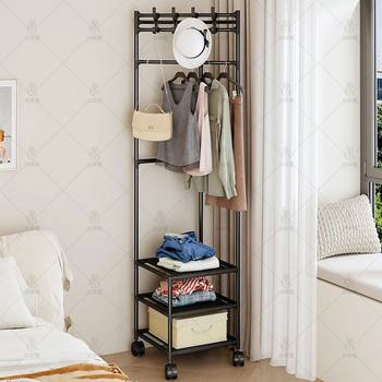 Corner Simple Coat Rack Bedside Floor-Standing Clothes Hanger Small Apartment Home Storage Bedroom Storage Rack Shelf
