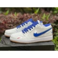 White and blue patent leather