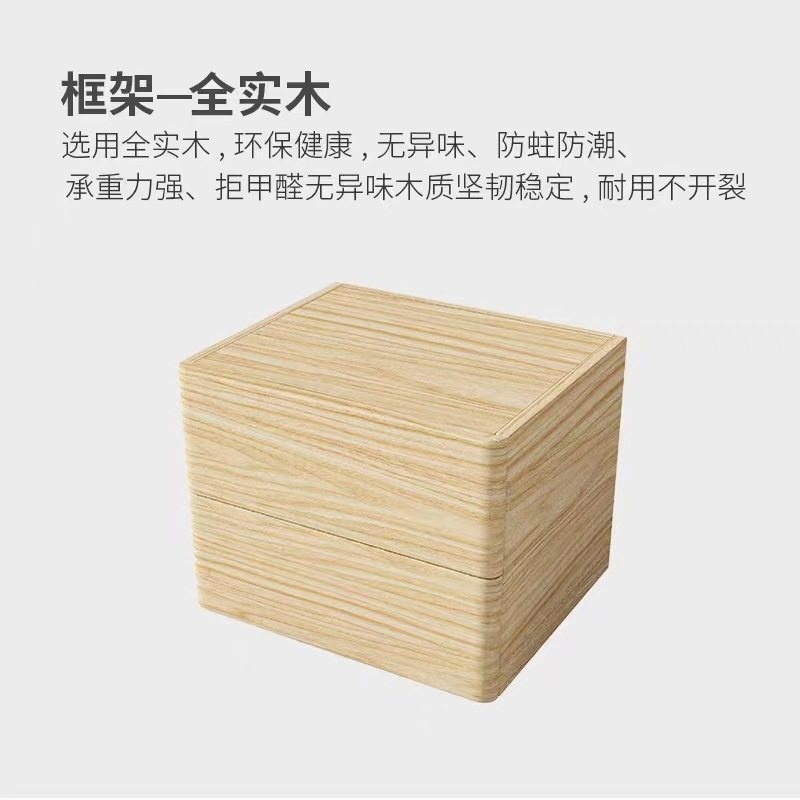 Factory Direct Solid Wood Modern Simple Light Luxury Rock Board Bedside Table Nordic Italian Style Small Storage Bedside Cabinet