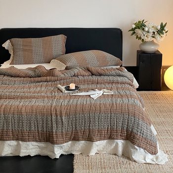 French Ten-layer Single-strand Yarn Aesthetic Lace Light Luxury Blanket Cotton Pure Cotton Gauze Single Spring and Autumn Quilt Double Winter Quilt