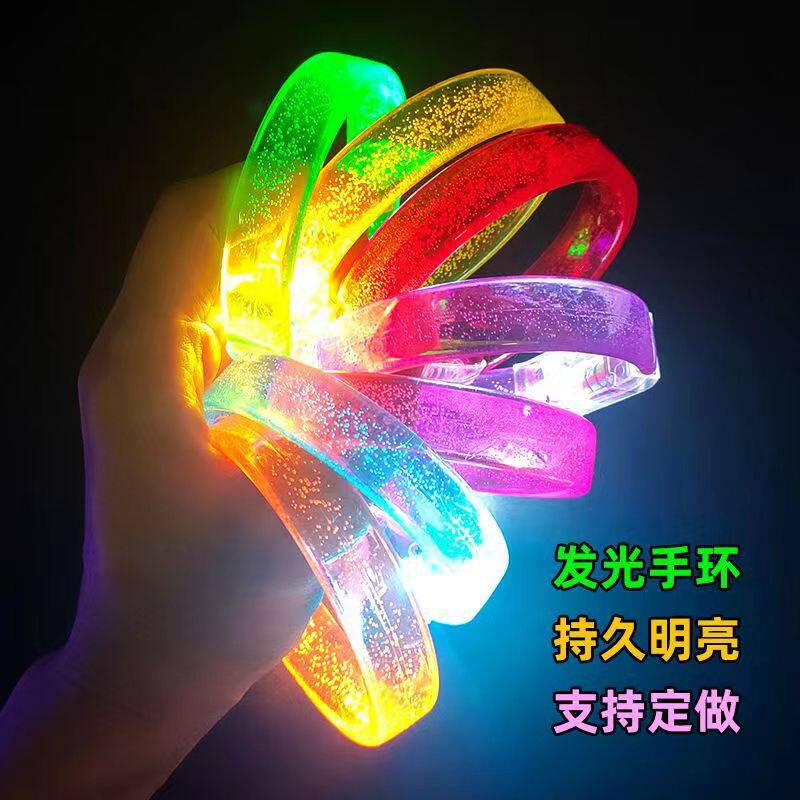 新款儿童装饰发光宽手镯首饰气泡荧光手环可私制LOGO地推玩具礼物
