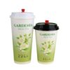 Disposable Milk Tea Cups with Lids for Hot Drinks, Chinese-Style Milk Tea Paper Cups, Thickened, Anti-Scalding, Single-Layer Packaging Cups, Commercial Wholesale