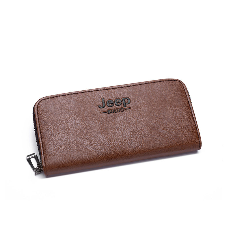 Cross-Border Jeepbuluo Long Men's Wallet with Large Capacity, Multifunctional, Simple Clutch Wallet with Anti-Theft Feature