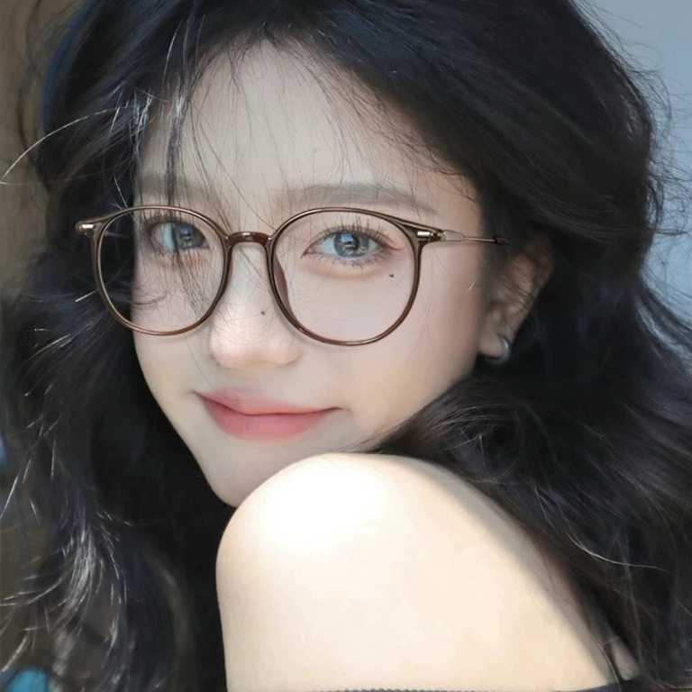 01243 Getai Glasses Cold Tea Color Plain Makeup Female Korean Style Japanese Style Myopia Can Be Fitted with Prescription Lenses Tr90 Frame