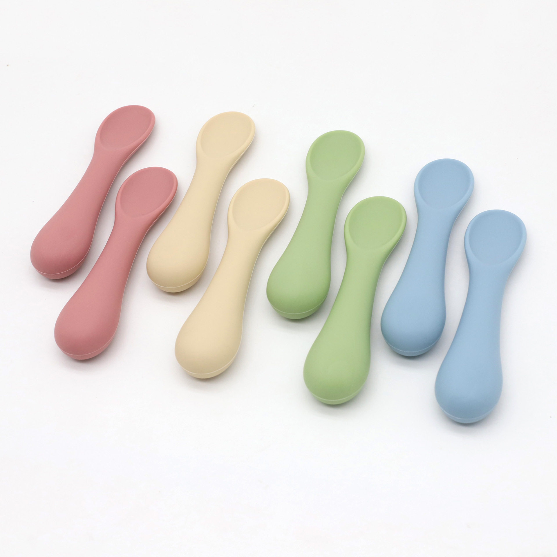 Cross-border new food grade silicone spoon baby complementary food feeding tableware Xiyin TEMU soft spoon C end