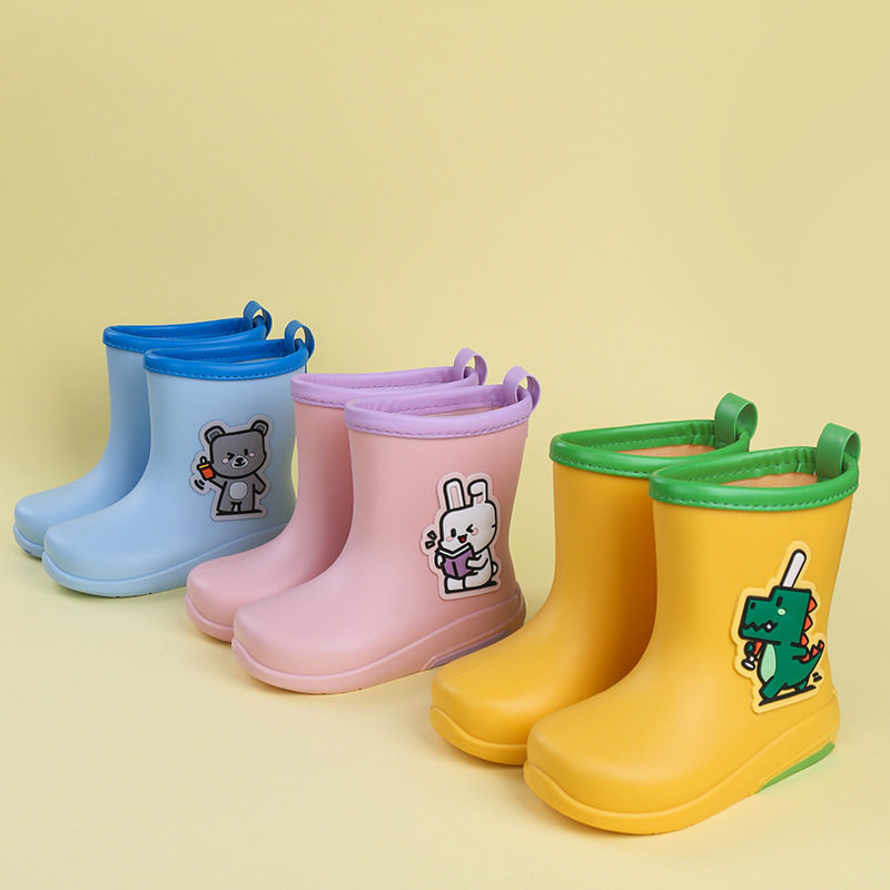 Children's Rain Boots, Rain Shoes, Eco-Friendly Material Water Shoes, Elementary School Kids' Waterproof Rubber Shoes, Cartoon Pattern, Wholesale