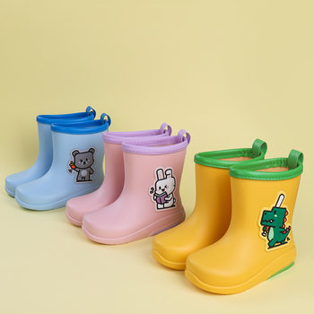 Children's Rain Boots, Rain Shoes, Eco-Friendly Material Water Shoes, Elementary School Kids' Waterproof Rubber Shoes, Cartoon Pattern, Wholesale