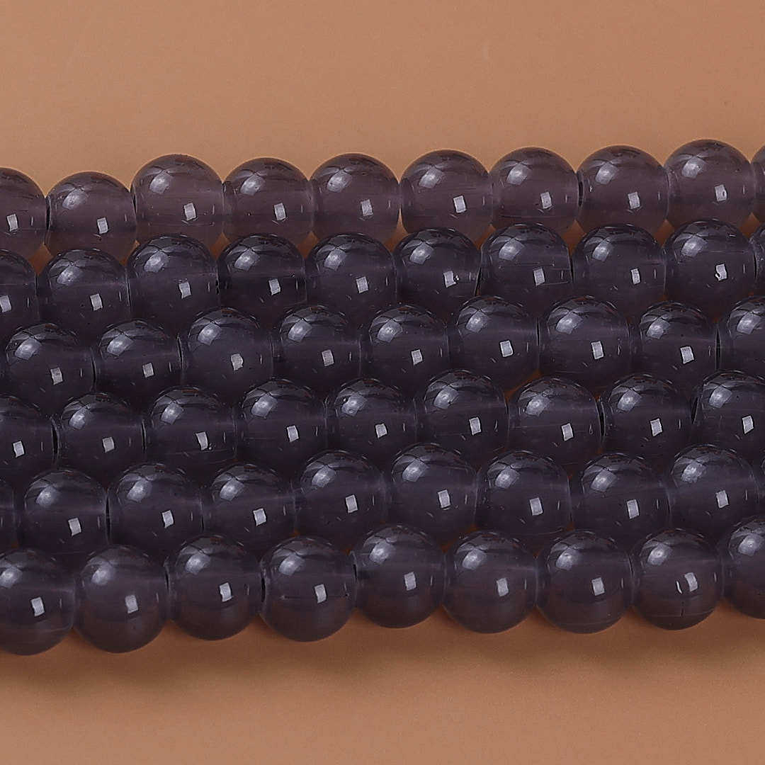 玻璃仿玉圆珠纯色散珠手工diy玉髓手链项链散珠子琉璃珠饰品配件