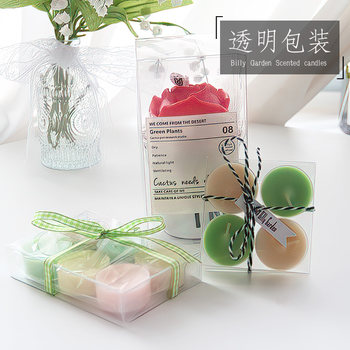 Small tea wax packaging box aromatherapy candle gypsum handmade soap packaging box square transparent plastic gift box PVC box