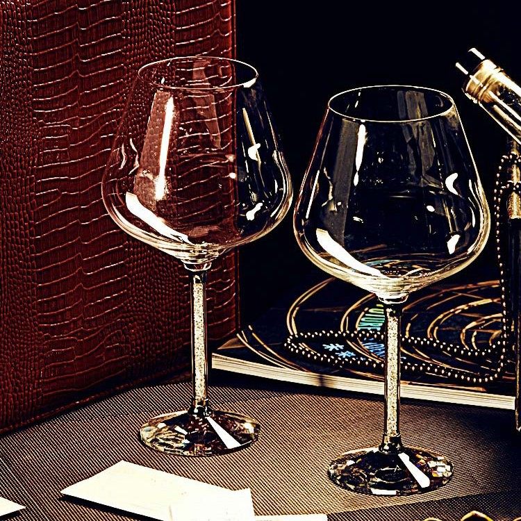 High-End Red Wine Glass Set, Home Luxury Crystal Wine Decanter, European-Style Cup Holder, Glass Goblet Pair