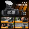 Four-Camera 1080+480+480+480+Wifi Driving Recorder with Infrared Night Vision and High-Definition Driving Recorder